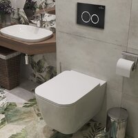 Унитаз подвесной Roxen Cube One Rimless 6 в 1 StounFix Dual Fresh 506802 (кнопка: черный матовый) - Превью изображения №11 — Интернет-магазин samo.by