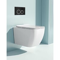 Унитаз подвесной Roxen Cube One Rimless 6 в 1 StounFix Dual Fresh 506802 (кнопка: черный матовый) - Превью изображения №8 — Интернет-магазин samo.by