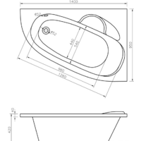 Ванна Lavinia Boho Bell Pro 140x95 R 3702140R - Превью изображения №6 — Интернет-магазин samo.by