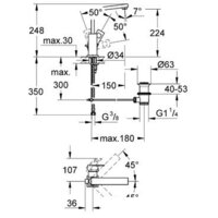 Смеситель Grohe Eurocube 23135000 - Превью изображения №2 — Интернет-магазин samo.by