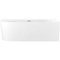 Wellsee Collaro 170x80 28910504R (пристенная ванна (правая) белый глянец, экран, ножки, сифон-автомат золото)