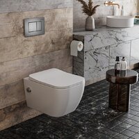 Унитаз подвесной Roxen Cube Bidet One Rimless 6 в 1 StounFix Dual Fresh 623444 (оружейная сталь/металл) - Превью изображения №11 — Интернет-магазин samo.by
