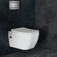 Унитаз подвесной Roxen Cube Bidet One Rimless 6 в 1 StounFix Dual Fresh 623444 (оружейная сталь/металл) - Превью изображения №12 — Интернет-магазин samo.by