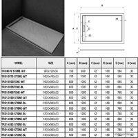 Душевой поддон WeltWasser TRS 14080 Stone-BL 140x80 - Превью изображения №2 — Интернет-магазин samo.by
