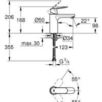 Смеситель Grohe Eurosmart Cosmopolitan 23327KW0 (черный) - Превью изображения №2 — Интернет-магазин samo.by