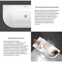 Ванна Wellsee Belle Spa 150x75 235701004 (пристенная ванна (левая) белый глянец, экран, каркас, сифон-автомат золото) - Превью изображения №5 — Интернет-магазин samo.by