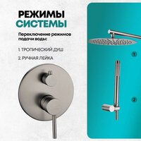 Душевая система  Grocenberg GB5099BG-3 (графит) - Превью изображения №8 — Интернет-магазин samo.by
