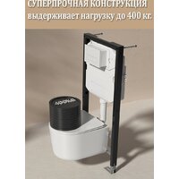 Унитаз подвесной Roxen Simple Compact в комплекте с инсталляцией StounFix Dual Fresh 6 в 1 966133 (кнопка: серый бетон) - Превью изображения №19 — Интернет-магазин samo.by