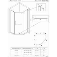 Душевой уголок Veconi RV-36 RV36-80-01-C5 - Превью изображения №2 — Интернет-магазин samo.by