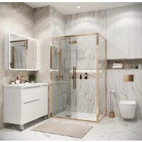 Душевой уголок Grossman Cosmo 130x80x195 120.K33.02.1380.32.00 (золото сатин/прозрачное стекло) - Превью изображения №8 — Интернет-магазин samo.by
