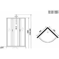Душевая кабина Niagara NG-3301-14BKT 90x90x200 - Превью изображения №5 — Интернет-магазин samo.by