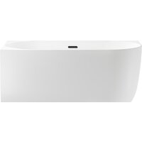 Wellsee Belle Spa 150x75 235701003 (пристенная ванна (левая) белый глянец, экран, каркас, сифон-автомат матовый черный)