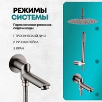 Душевая система  Grocenberg GB5099BG-2 (графит) - Превью изображения №10 — Интернет-магазин samo.by