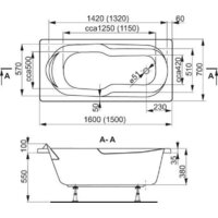 Ванна VagnerPlast Nymfa 160x70 - Превью изображения №4 — Интернет-магазин samo.by