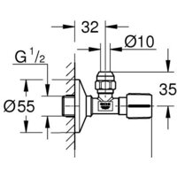 Запорная арматура Grohe Вентиль угловой 1/2