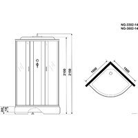 Душевая кабина Niagara NG-3502-14 100x100 (тонированное стекло) - Превью изображения №4 — Интернет-магазин samo.by