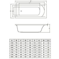 Ванна Bonito Home Aventura 180x80 BH-AV-901-180-80 Slim/St (с ножками) - Превью изображения №4 — Интернет-магазин samo.by