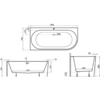 Ванна Polimat Sola 160x75 L (пристенная, белый) - Превью изображения №3 — Интернет-магазин samo.by