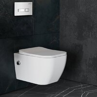 Унитаз подвесной Roxen Cube Bidet One Rimless 6 в 1 StounFix Dual Fresh 640526 (белое стекло) - Превью изображения №12 — Интернет-магазин samo.by