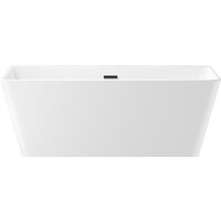 Wellsee Graceful Pro 150x77 230902003 (отдельностоящая ванна белый глянец, экран, ножки, сифон-автомат матовый черный)
