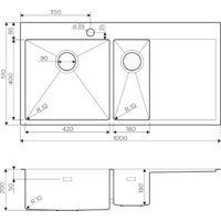 Кухонная мойка Omoikiri Akisame 100-2-IN-R 4973547 (нержавеющая сталь) - Превью изображения №2 — Интернет-магазин samo.by