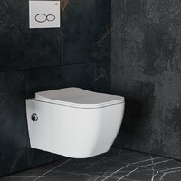 Унитаз подвесной Roxen Cube bidet в комплекте с инсталляцией StounFix Dual Fresh 6 в 1 966807 (кнопка: серый гранит) - Превью изображения №9 — Интернет-магазин samo.by