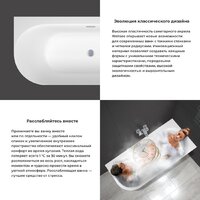 Ванна Wellsee Collaro 180x80 28910602R (пристенная ванна (правая) белый глянец, экран, ножки, сифон-автомат глянцевый белый) - Превью изображения №5 — Интернет-магазин samo.by