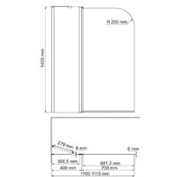 Стеклянная шторка для ванны Wasserkraft Leine 35P02-110WHITE Fixed - Превью изображения №4 — Интернет-магазин samo.by