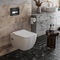 Унитаз подвесной Roxen Cube Bidet One Rimless 6 в 1 StounFix Dual Fresh 649838 (чёрное стекло) - Превью изображения №10 — Интернет-магазин samo.by