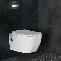 Унитаз подвесной Roxen Cube Bidet One Rimless 6 в 1 StounFix Dual Fresh 649838 (чёрное стекло) - Превью изображения №11 — Интернет-магазин samo.by