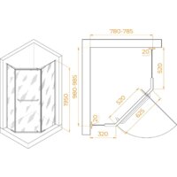 Душевой уголок RGW PA-091 35089180-11 80x100 (хром/прозрачное стекло) - Превью изображения №2 — Интернет-магазин samo.by