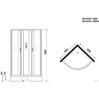 Душевая кабина Niagara NG-6702-14BK 100x100x200 - Превью изображения №3 — Интернет-магазин samo.by
