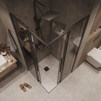 Душевой уголок Grossman Galaxy 100x90x195 300.K33.01.1090.21.10 (черный матовый/тонированное стекло) - Превью изображения №10 — Интернет-магазин samo.by