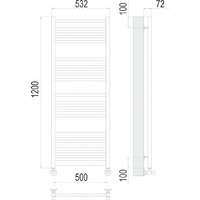 Полотенцесушитель TERMINUS Аврора П22 50x120 RAL 9003 - Превью изображения №3 — Интернет-магазин samo.by
