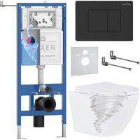 Roxen Antares Tornado в комплекте с инсталляцией StounFix Dual Fresh 6 в 1 868510 (кнопка: черный матовая)