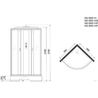 Душевая кабина Niagara NG-3503-14P 80x80x215 (тонированное стекло) - Превью изображения №4 — Интернет-магазин samo.by