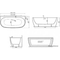 Ванна Polimat Risa 170x80 (пристенная, белый) - Превью изображения №3 — Интернет-магазин samo.by