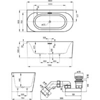 Ванна Wellsee Collaro 180x80 28910404R (пристенная ванна (левая) белый глянец, экран, ножки, сифон-автомат золото) - Превью изображения №10 — Интернет-магазин samo.by