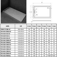 Душевой поддон WeltWasser TRS 14090 Stone-WT 140x90 - Превью изображения №2 — Интернет-магазин samo.by