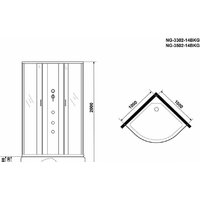 Душевая кабина Niagara NG-3302-14BKG 100x100x200 - Превью изображения №4 — Интернет-магазин samo.by