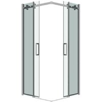 Душевой уголок Grossman Classic 100x100x195 300.K33.04.1010.10.00 (хром/прозрачное стекло) - Превью изображения №2 — Интернет-магазин samo.by