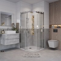 Душевой уголок Grossman Classic 100x100x195 300.K33.04.1010.10.00 (хром/прозрачное стекло) - Превью изображения №9 — Интернет-магазин samo.by