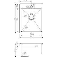 Кухонная мойка Omoikiri Akisame 41-IN 4973056 (нержавеющая сталь) - Превью изображения №2 — Интернет-магазин samo.by