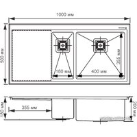 Кухонная мойка Omoikiri Akisame 100-2-GM-R 4973104 (вороненая сталь) - Превью изображения №2 — Интернет-магазин samo.by