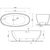 Ванна Polimat Kivi 165x75 (отдельностощая, белый) - Превью изображения №3 — Интернет-магазин samo.by