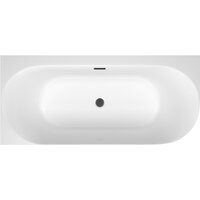 Ванна Wellsee Collaro 180x80 28910403R (пристенная ванна (левая) белый глянец, экран, ножки, сифон-автомат матовый черный) - Превью изображения №4 — Интернет-магазин samo.by