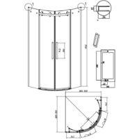 Душевой уголок Grossman Classic 100x100x195 301.K33.04.1010.21.00 (черный матовый/прозрачное стекло) - Превью изображения №11 — Интернет-магазин samo.by