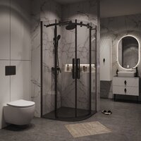 Душевой уголок Grossman Classic 100x100x195 301.K33.04.1010.21.00 (черный матовый/прозрачное стекло) - Превью изображения №7 — Интернет-магазин samo.by
