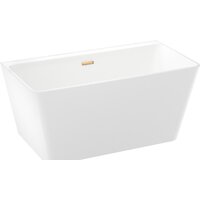 Ванна Wellsee Graceful Pro 140x74 230901004 (отдельностоящая ванна белый глянец, экран, ножки, сифон-автомат золото) - Превью изображения №2 — Интернет-магазин samo.by