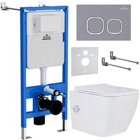 Roxen Cube bidet в комплекте с инсталляцией StounFix Dual Fresh 6 в 1 966426 (кнопка: серый бетон)